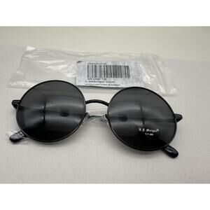 A.J. Morgan round Eyewear SunGlass #86042-black Haight street Black/smoke *READ